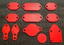 Small Block Chevy  Cover / Block Off Plate KIT (Red)