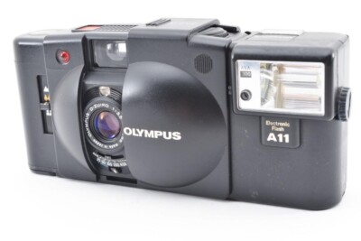 Olympus XA2 Black w/ A11 Flash Point & Shoot Film Camera From