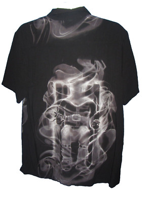 DEATH ROW RECORDS Button Up Viscose Short SLeeve Graphic Shirt Sz M Hip Hop