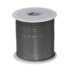 16 AWG Gauge Stranded Hook Up Wire Gray 25 ft 0.0508" UL1015 600 Volts