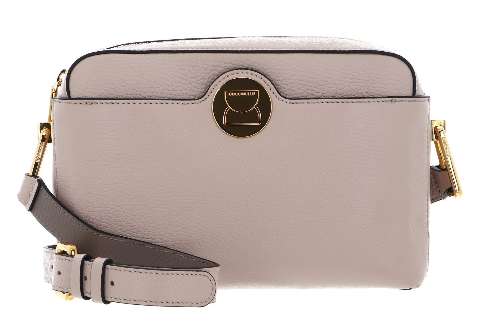 COCCINELLE Liya Handbag Grained Leather Rosette / Warm Taupe