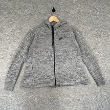Nike Track Jacket Womens Small Grey Tech Knit Windrunner Full Zip Hooded Light