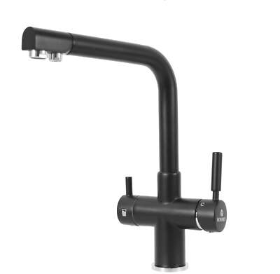 Hommix Berta Schwarz 3-Wege Wasserhahn (Triflow Filterhahn)