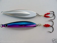 ONE (1) fall flat keel Vertical jig -250 gr (9oz) black anchovy w/ assist hook