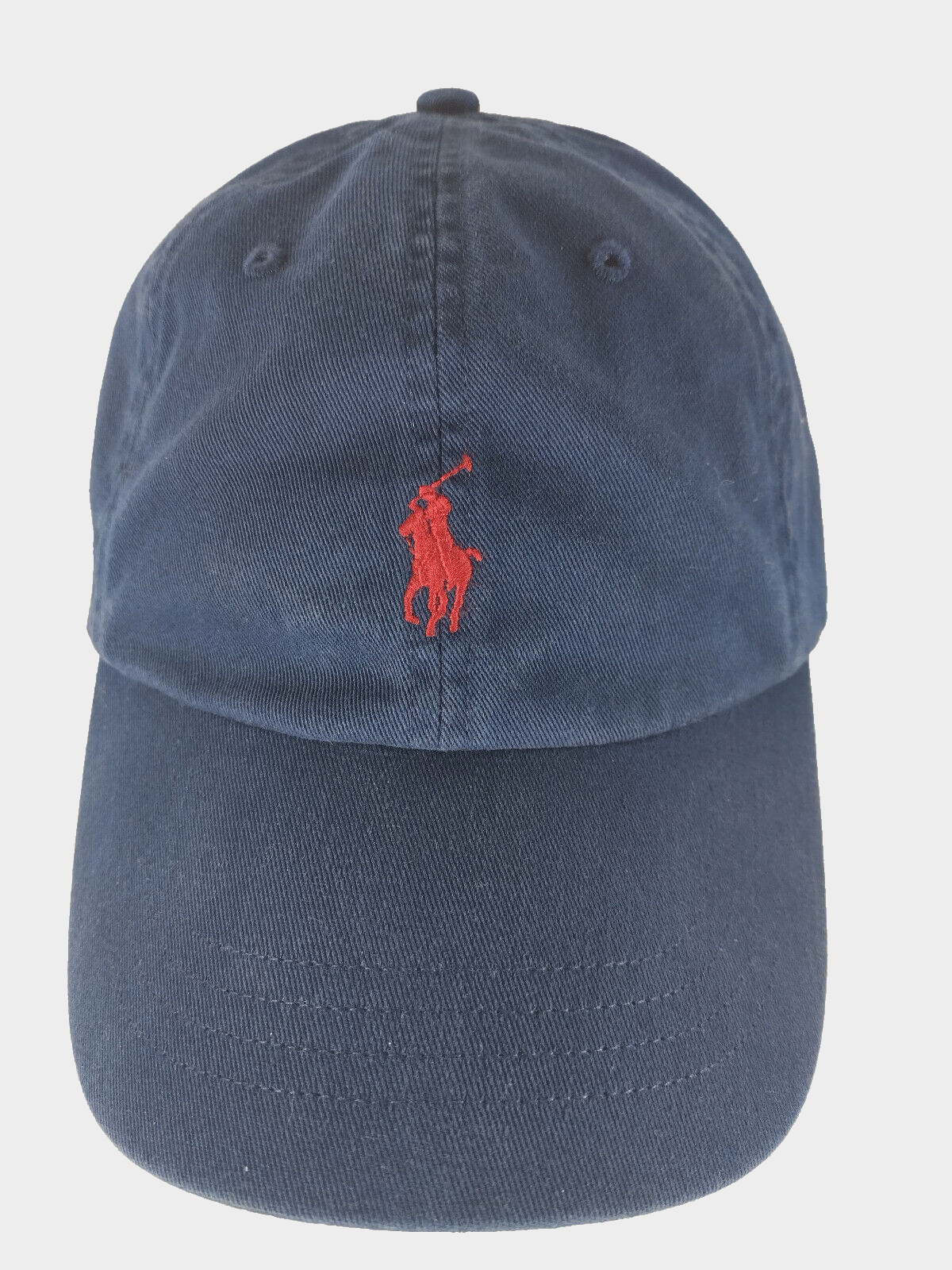 Ralph Lauren Polo Cappello Berretto Unisex Blu Navy Rosso Pony Logo Cotone Regolabile