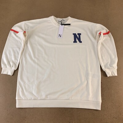 Noisy May Women's Size Small Ivory Oversized NYC Collegiate Sweatshirt Dress NWT