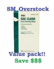 See Clear Eye Glass Cleaning Wipes, Eyeglass Wipes, PDI D25431 ANTI FOG 6"X5" 
