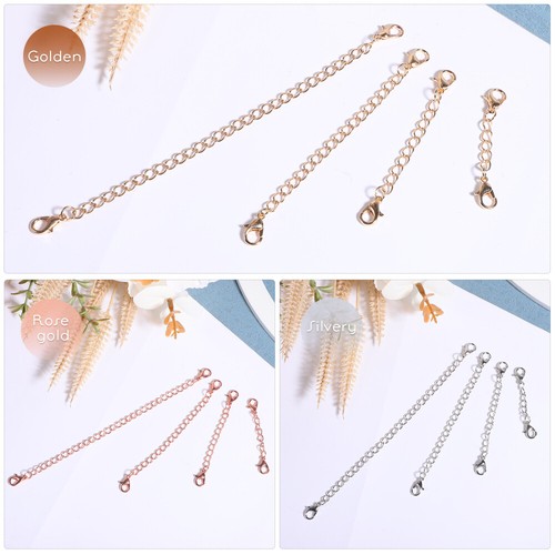 12 Pcs Extension Chain Rose Gold Choker Necklace Bracelet Chains Jewelry Silver - Bild 9 von 10