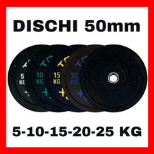 dischi per palestra peso disco pesi set BUMPER OLIMPICI 50mm da 5 10 15 20 25 kg