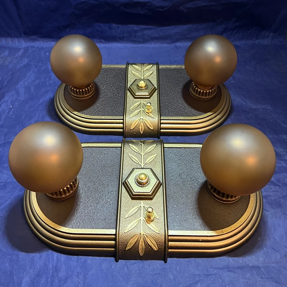 Rewired PAIR Two Socket light Fixtures beautiful Finish 145B - Image 3 of 4