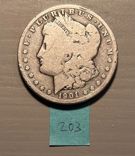 Morgan Silver Dollar $1 Coin 1901 O Circulated 0.9 Fineness Uncertified