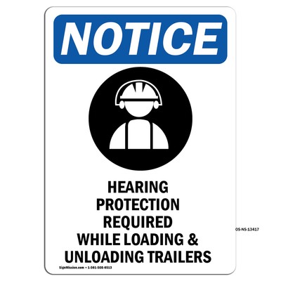 Hearing Protection With Symbol OSHA Notice Sign Metal Plastic Decal