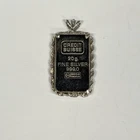 20g Silver Bar .999 Fine Silver Credit Suisse Switzerland Sterling Silver Bezel