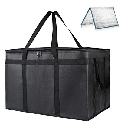 Insulated Food Delivery Bag XXXL Insulated Reusable Grocery Cooler/Hot 3 Layer
