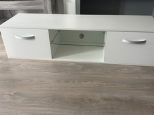 White TV Stand Cabinet with Drawers and Shelves Media Entertainment Centre