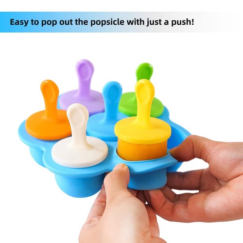 JBYAMUS Silicone Popsicle Molds - 7 Color BPA-Free Ice Pop Maker For Kids, Homemade Treats (Pink)