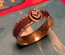 Unique Georgian 18ct Gold Mourning Ring With Onyx Stone and Inscription