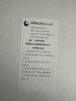 Merlin Solar   Road Warrior Kit (KTEC148)