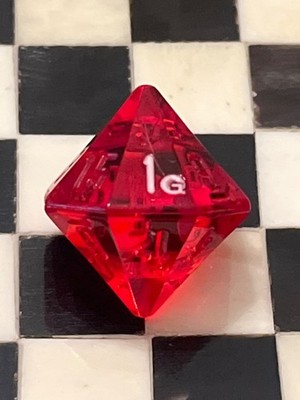 Vintage Gamescience d16 ruby red gem rpg ad&d dice 121524@