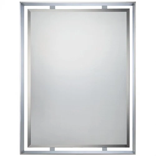 Quoizel UPRZ53426 Chrome Uptown Ritz 34" X 26" Rectangular Decorative Mirror - Picture 1 of 3