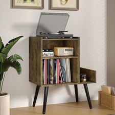 Large Wood Record Player Stand Turntable Storage Vinyl Record Holder  Display