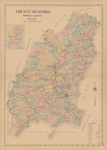 County Wexford—Leinster—Ireland—parishes & baronies—L. J. Richards 1901 map