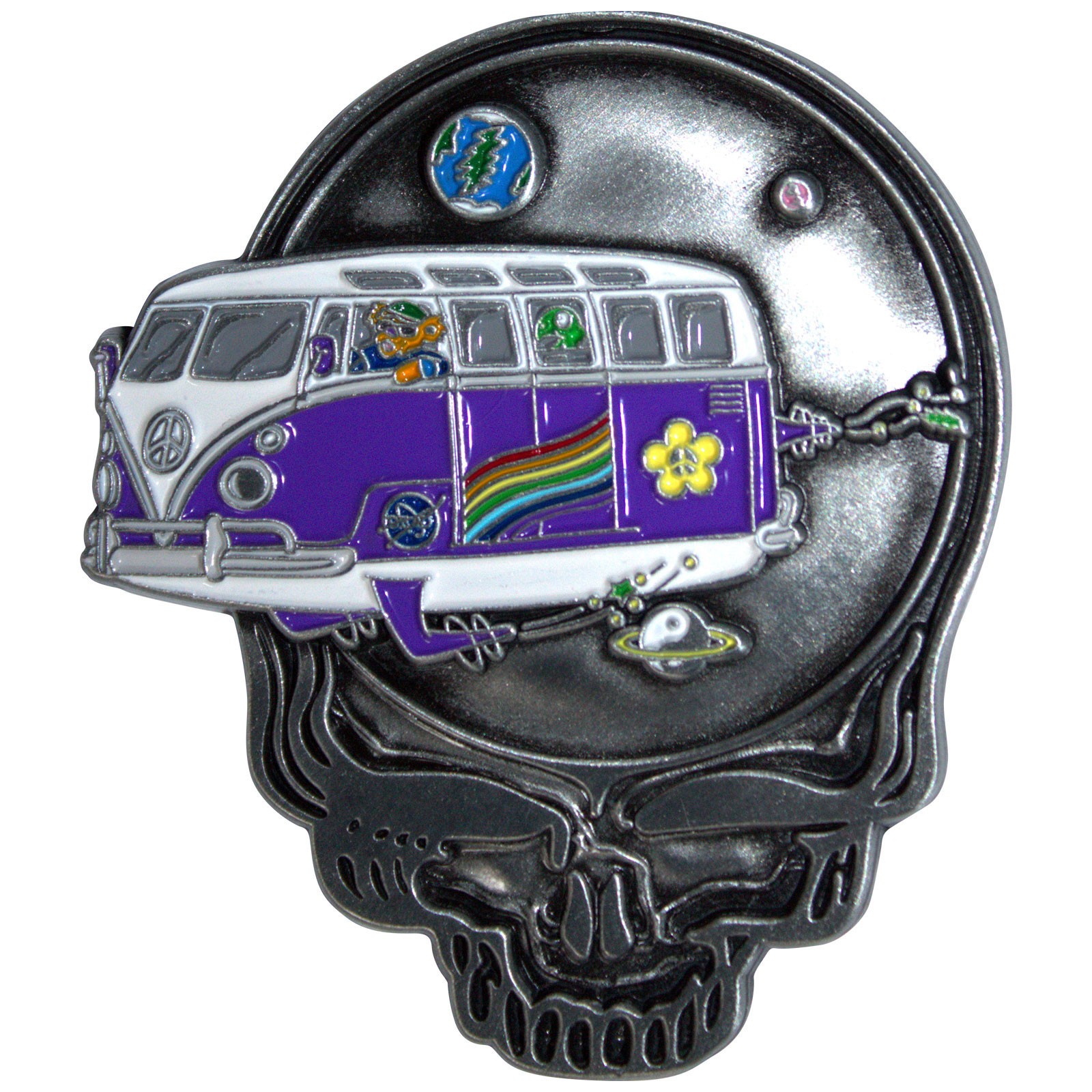 Grateful Dead Unisex Black Space Your Face Bus Pin Badge In - Image 2