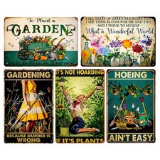 Funny Metal Garden Signs for Outside, 12x8 Inches Gardening Because Murder is...