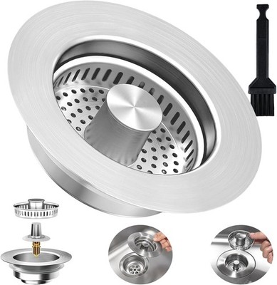 Kitchen Sink Drain Strainer Stopper Stainless