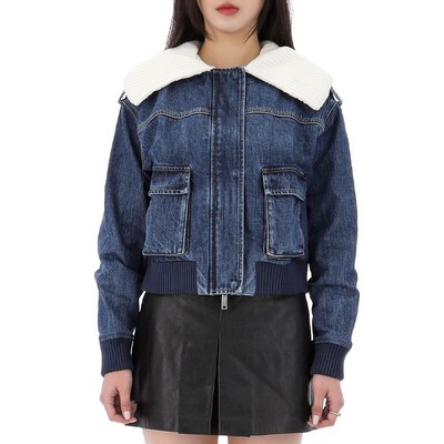Self-Portrait 25SS Knit Collar Denim Jacket RS25818JBL BLUE Self-Portrait 25SS Knit Collar Denim Jacket RS25818JBL BLUE