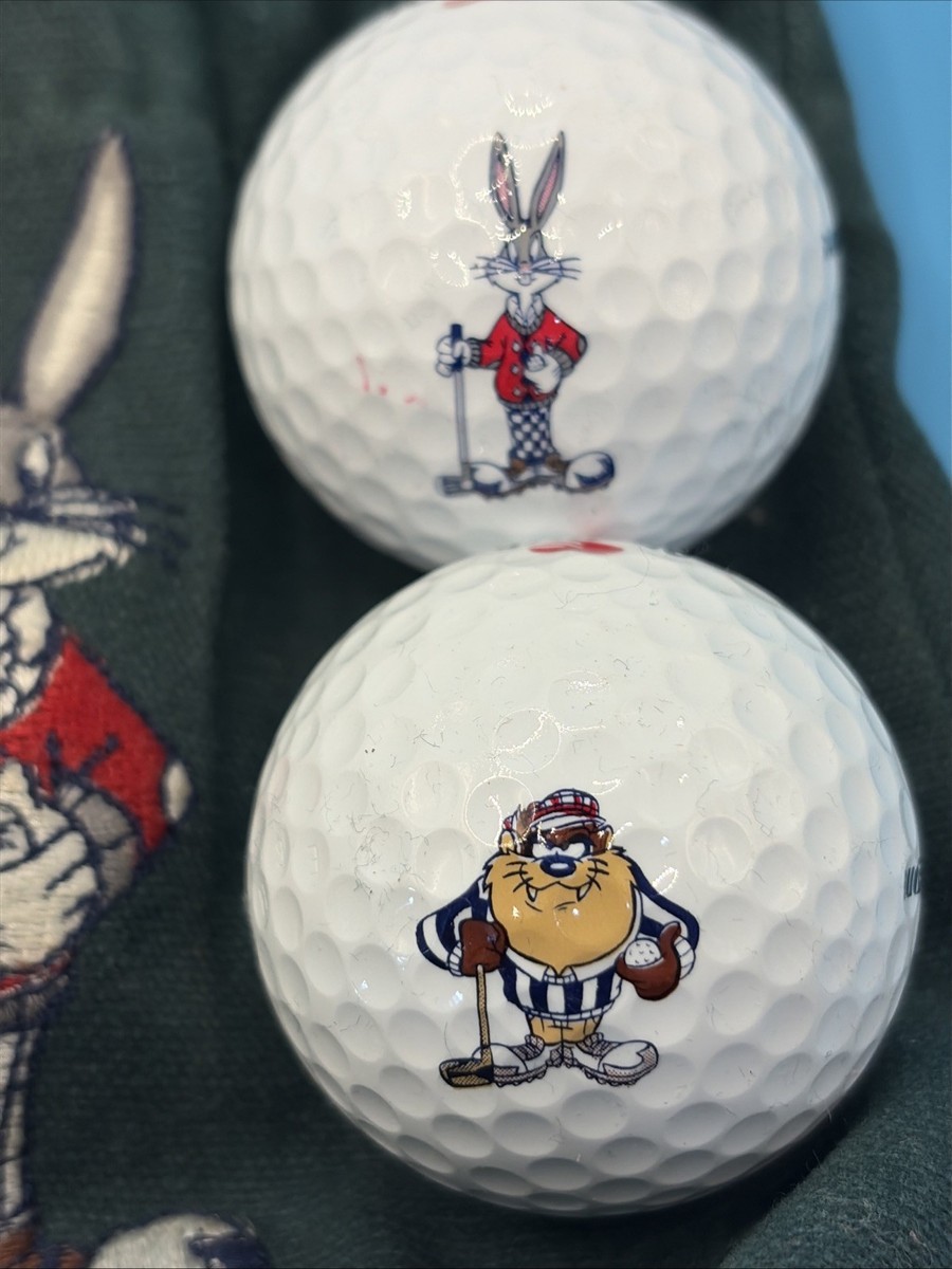 Vintage Looney Tunes Golf Ball Set w/bag and Tees of 7 Bugs Tweety