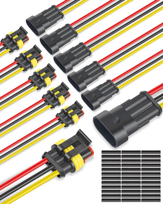 3 Pin Connector Waterproof, 16 AWG 3 Wire Connectors, Automotive Electrical Conn