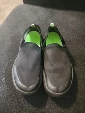 OOFOS Oomg Shoes Women US 6.5 EU 37.5  Black/Green Mesh Low Recovery Slip On