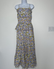 Fate Cottagecore Maxi Dress Womens Size M Floral Tiered Smocked Sundress Boho