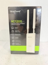 New BrosTrend AC1200 Long Range Outdoor Extender  Wireless Access Point IP65