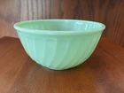 Vintage Fire-King Jadite Glass Swirl 8" Mixing Bowl Oven Ware Made in USA