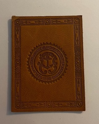 c 1910 Tobacco Leather Seal of the State of Rhode Island & Providence