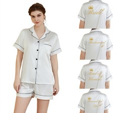 UK Personalized Women Pyjamas Pjs Wedding Bridesmaid Party Sleepwear Pajamas Set