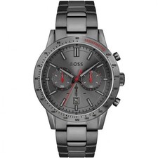 HUGO BOSS HB1513924 Allure Chronograph Grey Dial 44mm Strap Gunmetal Men's Watch