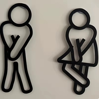 Modern Men Women Toilet Door Signs Bathroom Restroom Guest WC Hanging Decor Home
