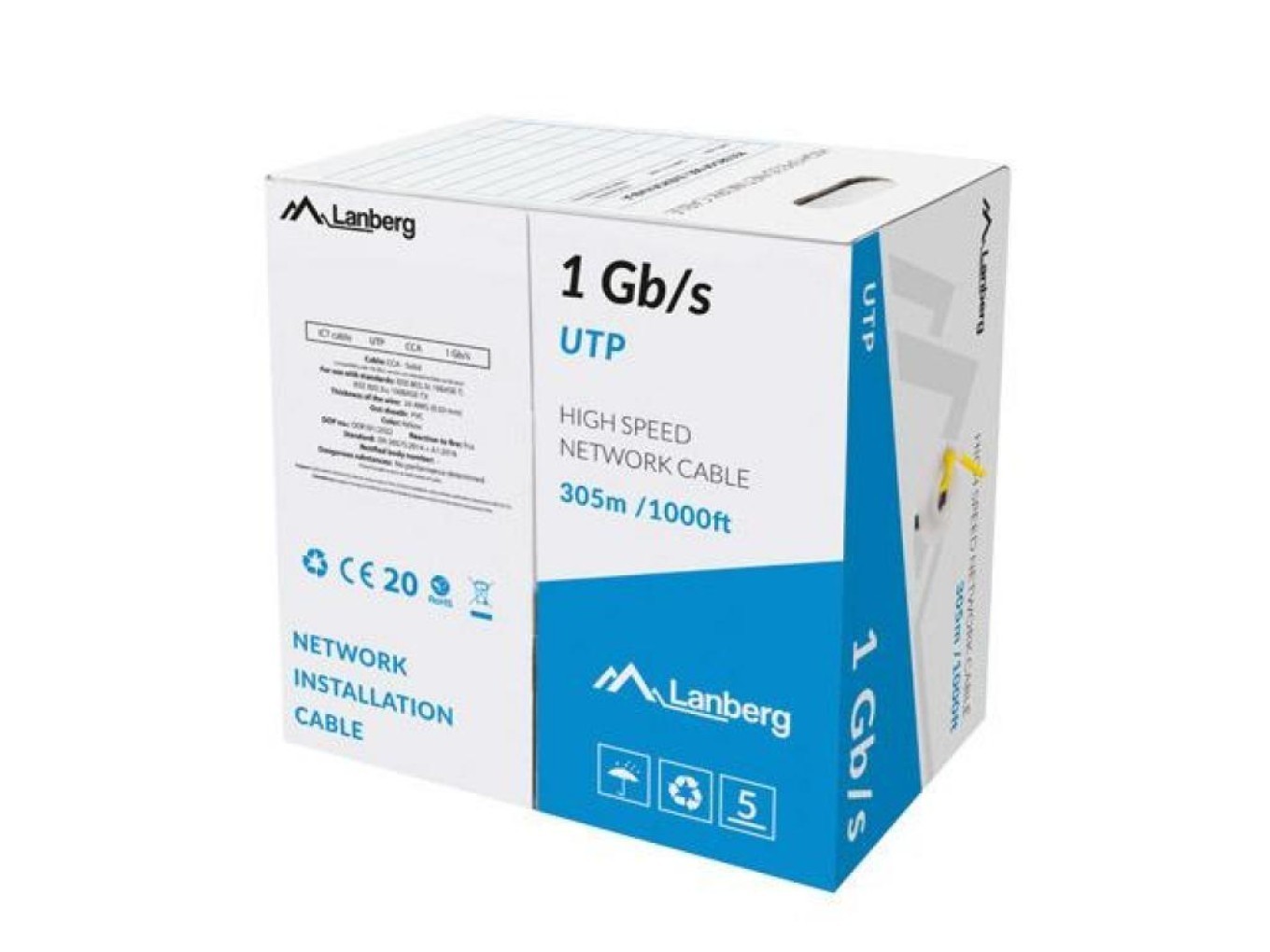 LAN CABLE UTP 1GB/S 305M WIRE CA YELLOW LCU6-10CC-0305-Y
