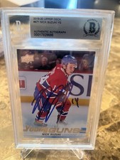 2019-20 UD Young Guns Nick Suzuki Montreal Canadiens Signed Rookie Card BAS RC