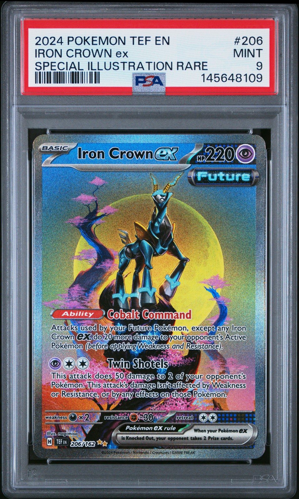 Iron Crown EX 206/162 Special Illustration Rare Pokemon PSA 9 *109
