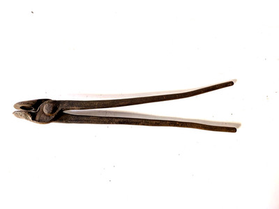 Antique Blacksmith Round Nose Ball  Tongs Farrier Vintage 12'' Heller Bros. 