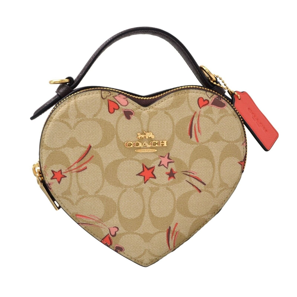 Coach Women's Heart Shaped Crossbody Shoulder Bag Purse