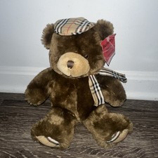 Vintage Burberry Sitting Thomas Bear with Nova Check Bow Tie Vest Plush