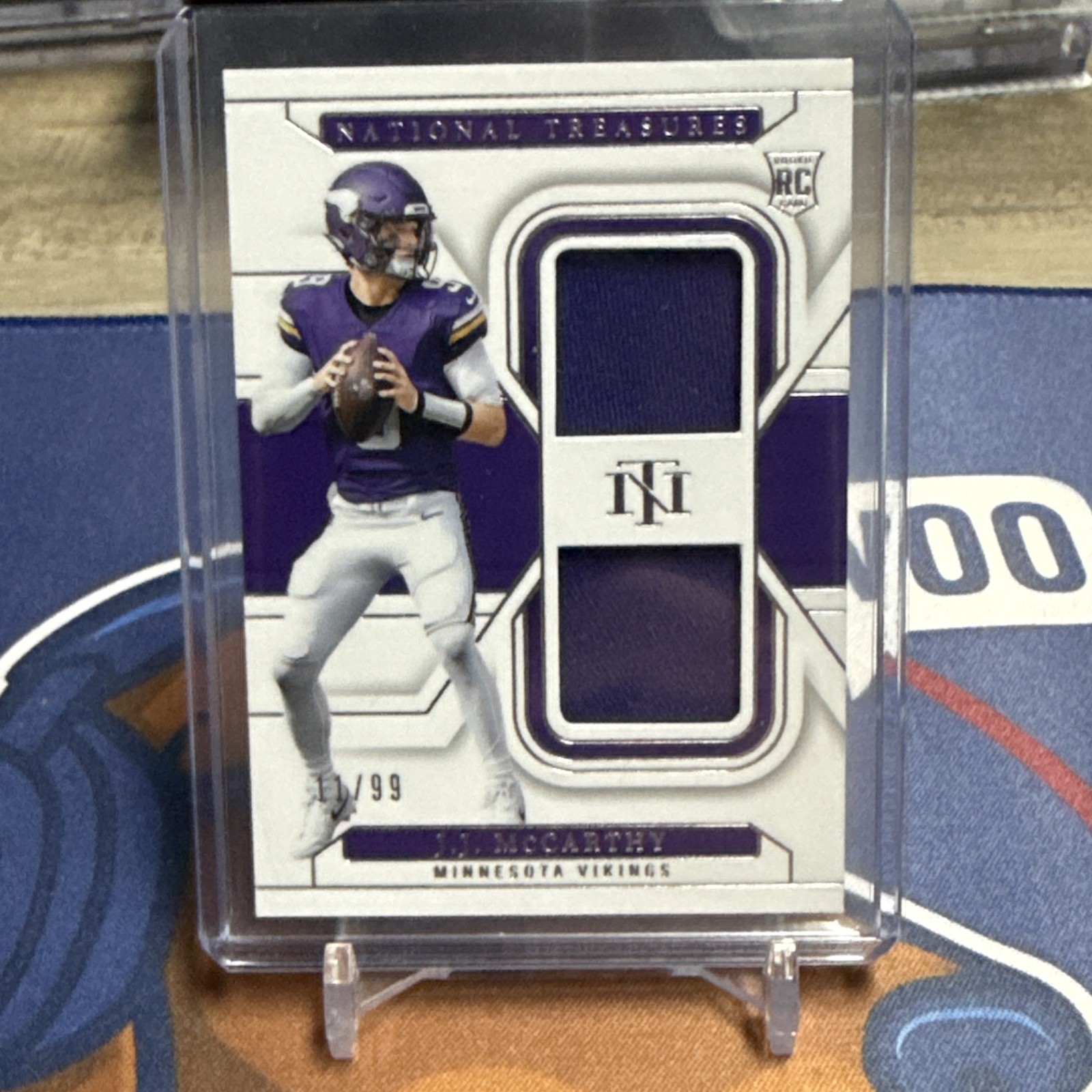 2024 Panini National Treasures JJ McCarthy Dual Patch /99 Rookie RC J.J. Vikings