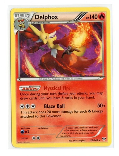 Delphox 26/146 (XY Base Set) 026/146 Rare Normal Deck Exclusives Pokemon LP