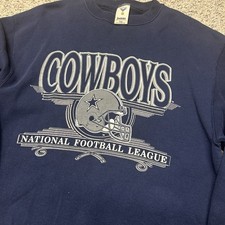 Vintage Dallas Cowboys Navy Crewneck Sweatshirt Jostens Team NFL Sz Large 90s