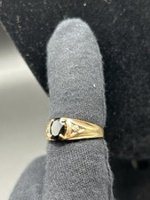 10k Gold Ring with Black Round Onyx 11.75